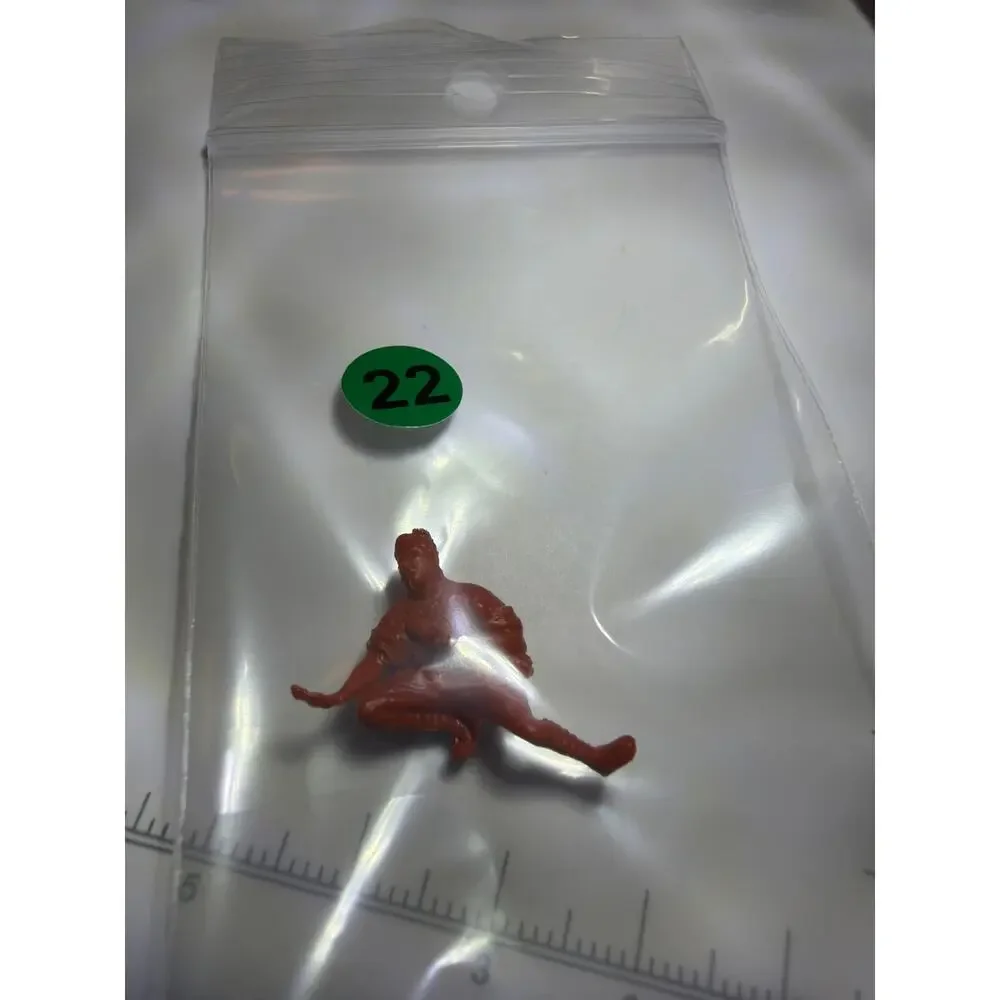 Vintage Brown Plastic Wounded Crawling Soldier Figure Military Toy Unmarked 1.5